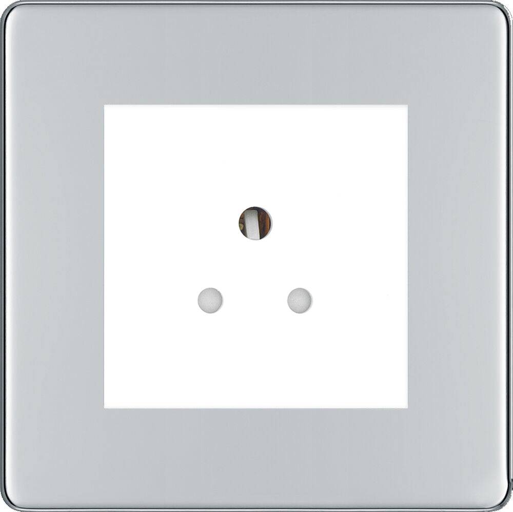 BG Screwless Polished Chrome 5A Unswitched Socket FPC29MW - The Switch Depot