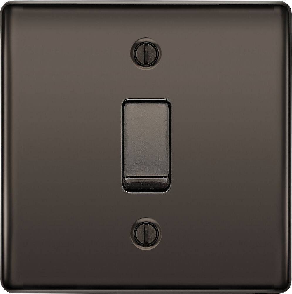 Nexus Metal Black Nickel 20A Double Pole Switch NBN30 - The Switch Depot