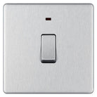 BG Screwless Brushed Steel 20A Double Pole Switch with Neon FBS31 - The Switch Depot