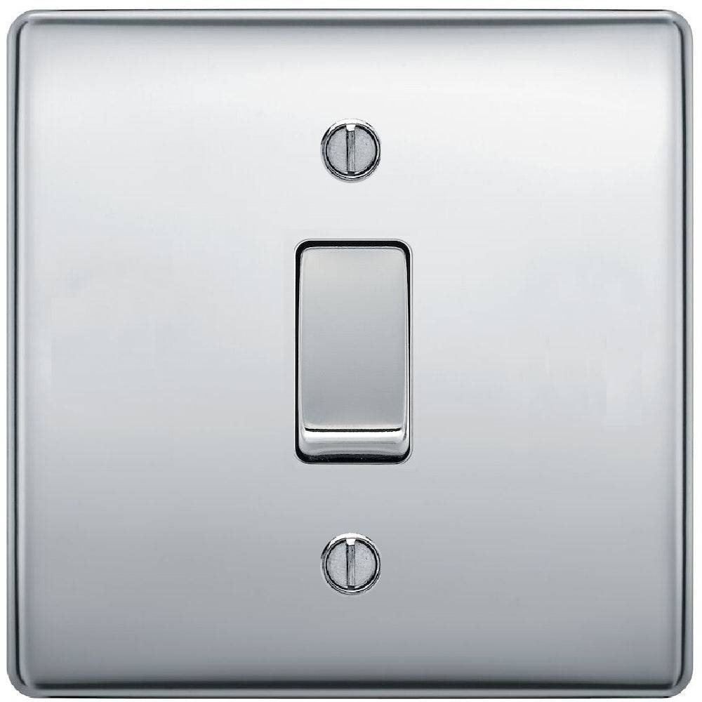 Nexus Metal Polished Chrome 20A Double Pole Switch NPC30 - The Switch Depot