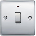 Nexus Metal Polished Chrome 20A Double Pole Switch with Neon NPC31 - The Switch Depot