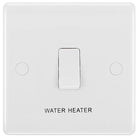 BG Moulded White PVC 20A DP Switch with Flex Outlet and Marked Water Heater 832WH - The Switch Depot
