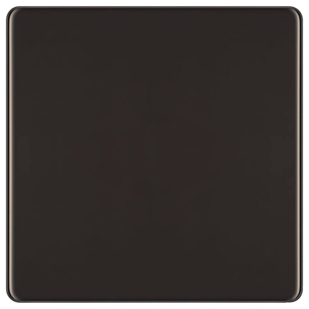 BG Screwless Black Nickel Single Blank Plate FBN94 - The Switch Depot