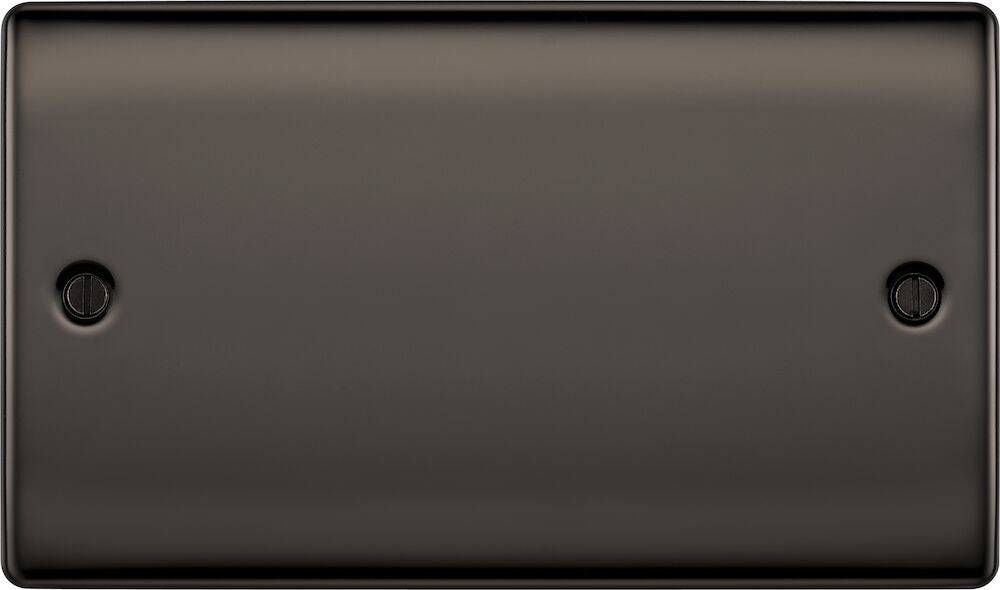 Nexus Metal Black Nickel Double Blank Plate NBN95 - The Switch Depot