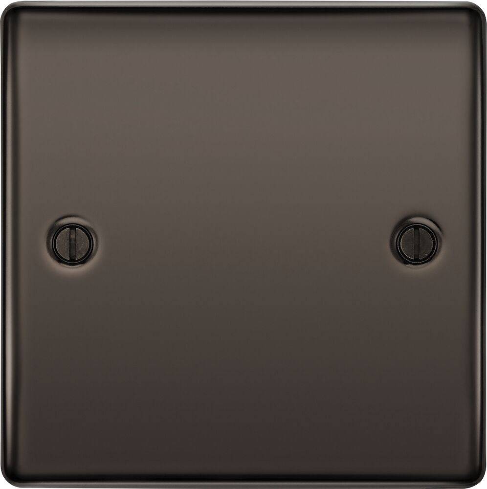Nexus Metal Black Nickel Single Blank Plate NBN94 - The Switch Depot