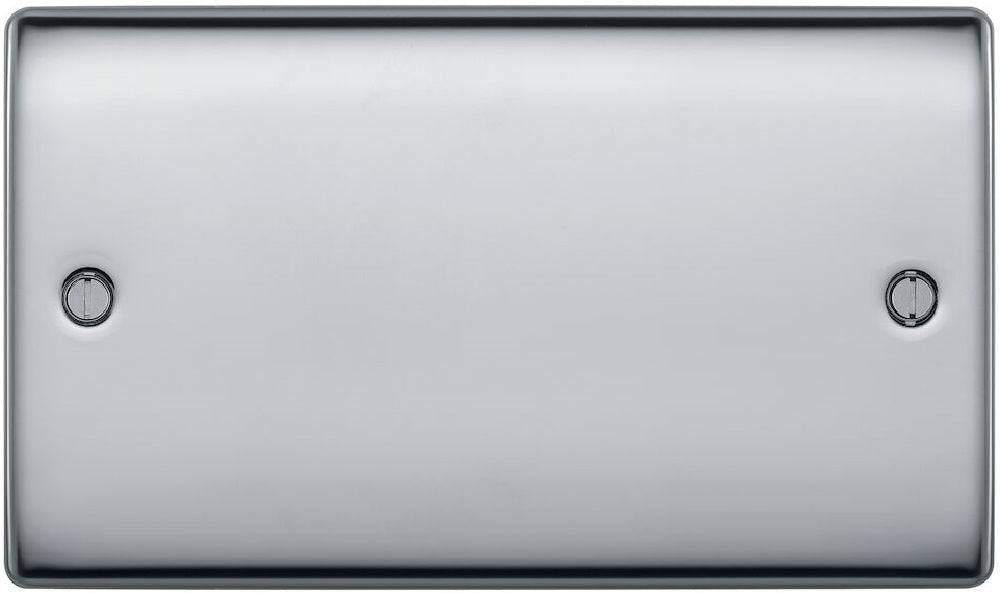Nexus Metal Polished Chrome Double Blank Plate NPC95 - The Switch Depot