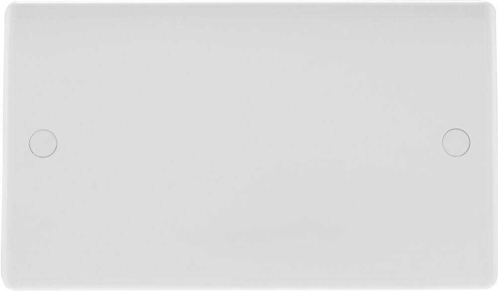 BG Moulded White PVC Double Blank Plate 895 - The Switch Depot