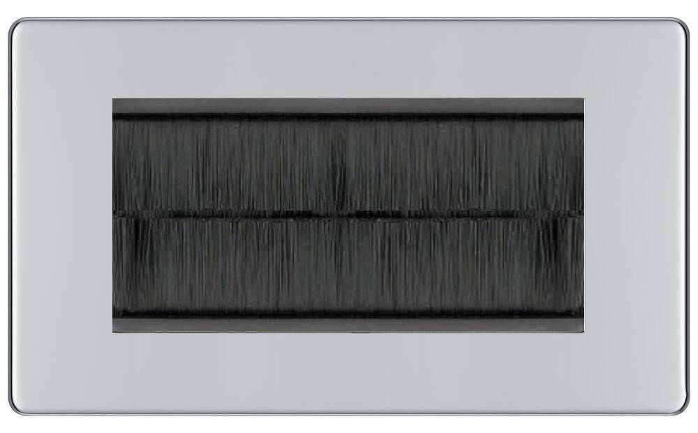 BG Screwless Polished Chrome 4G Cable Brush Outlet FPCEMR4BR - The Switch Depot