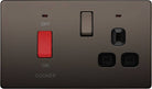 BG Screwless Black Nickel Cooker Switch with 13A Socket FBN70B - The Switch Depot