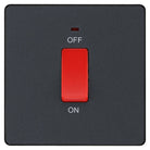 Evolve Polycarbonate Matt Grey 45A Cooker Switch with Neon PCDMG74B - The Switch Depot