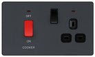 Evolve Polycarbonate Matt Grey Cooker Switch with 13A Socket PCDMG70B - The Switch Depot