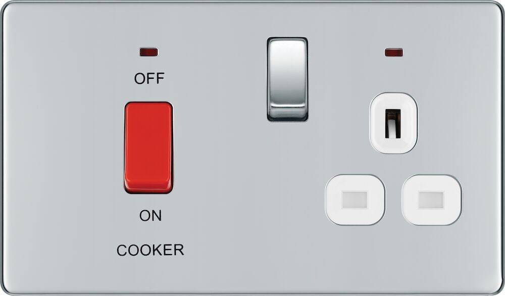 BG Screwless Polished Chrome Cooker Switch with 13A Socket FPC70W | The ...