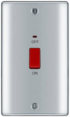 Nexus Metal Polished Chrome 45A Double Pole Switch with Neon NPC72 - The Switch Depot