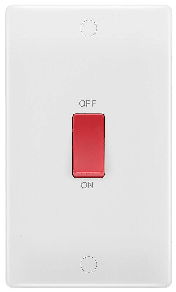 BG Moulded White PVC 45A Cooker Switch 873 - The Switch Depot