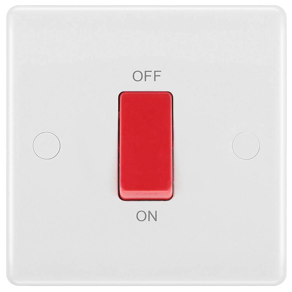 BG Moulded White PVC 45A Cooker Switch 875 - The Switch Depot