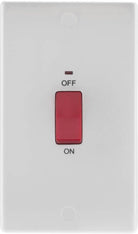 BG Moulded White PVC 45A Cooker Switch with Neon 872 - The Switch Depot