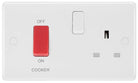 BG Moulded White PVC Cooker Switch with 13A Socket 871 - The Switch Depot
