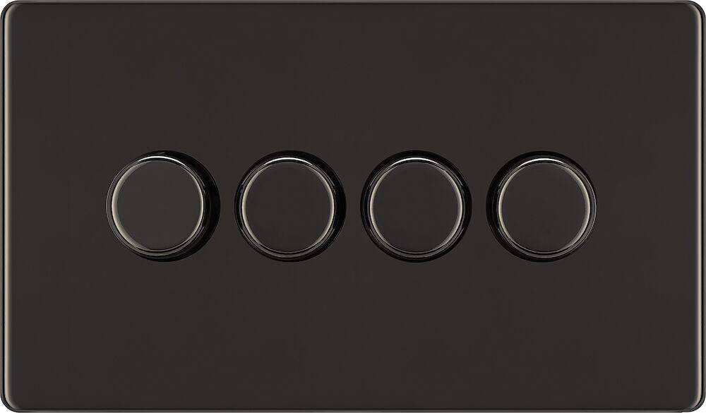 BG Screwless Black Nickel 4G Dimmer Switch FBN84 - The Switch Depot