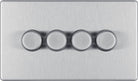 BG Screwless Brushed Steel 4G Dimmer Switch FBS84 - The Switch Depot