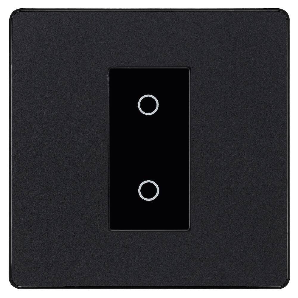 Evolve Polycarbonate Matt Black Single Master Touch Dimmer Switch PCDMBTDM1B - The Switch Depot