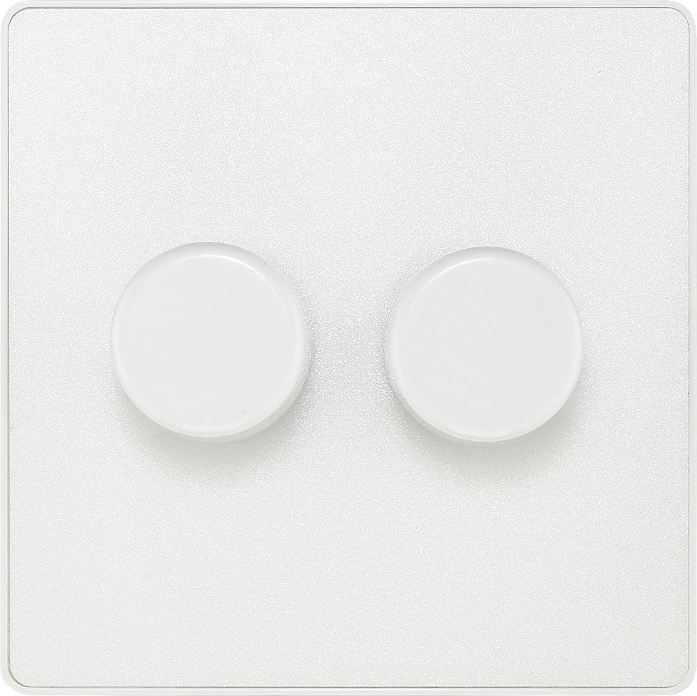 Evolve Polycarbonate Pearlescent White 2G Dimmer Switch PCDCL82W - The Switch Depot