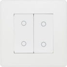 Evolve Polycarbonate Pearlescent White Double Master Touch Dimmer Switch PCDCLTDM2W - The Switch Depot
