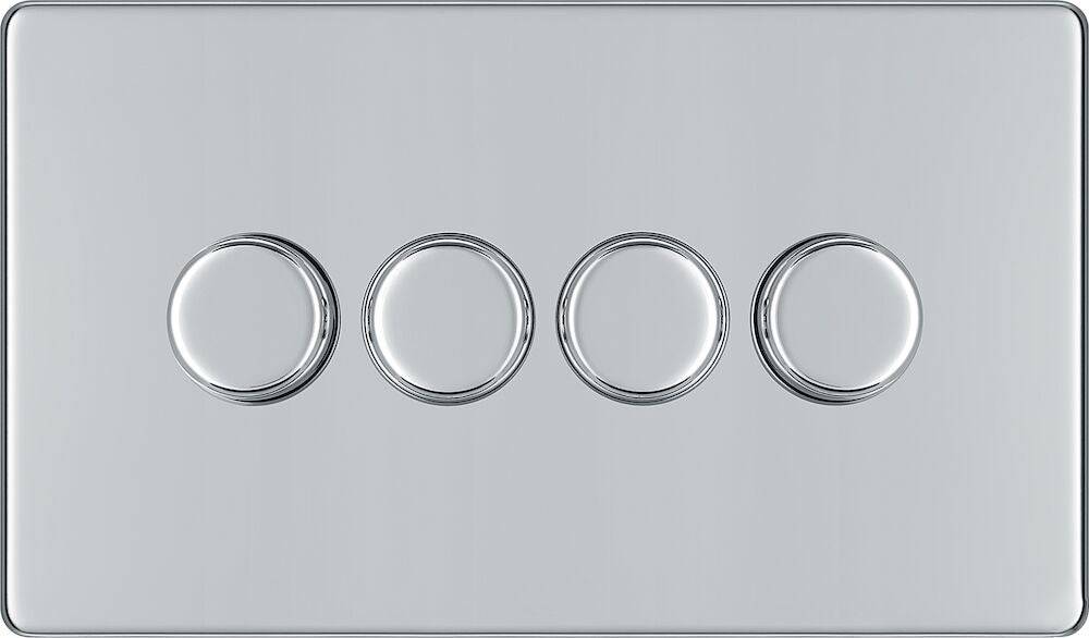 BG Screwless Polished Chrome 4G Dimmer Switch FPC84 - The Switch Depot