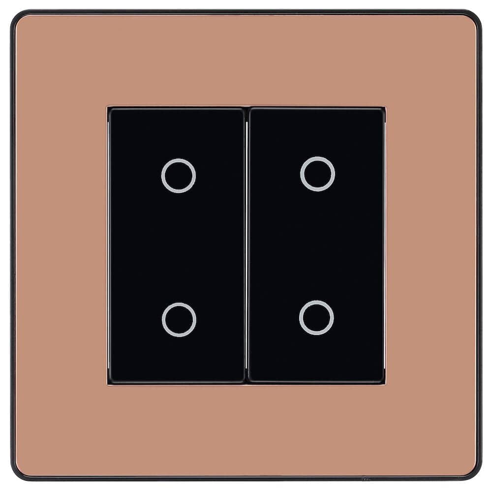 Evolve Polycarbonate Polished Copper Double Master Touch Dimmer Switch PCDCPTDM2B - The Switch Depot