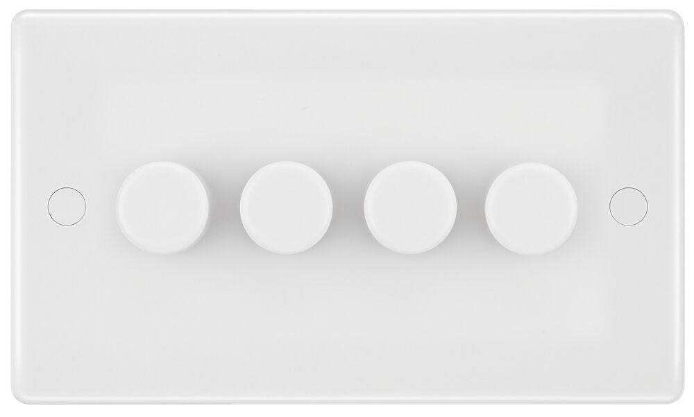 BG Moulded White PVC 4G Dimmer Switch 884 - The Switch Depot
