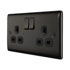 Nexus Metal Black Nickel Double Socket NBN22B - The Switch Depot