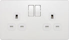 Evolve Polycarbonate Pearlescent White Double Socket PCDCL22W - The Switch Depot