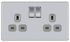 BG Screwless Polished Chrome Double Socket FPC22G - The Switch Depot