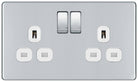 BG Screwless Polished Chrome Double Socket FPC22W - The Switch Depot