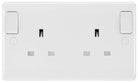 BG Moulded White PVC Double Electrical Socket 822DPOB - The Switch Depot