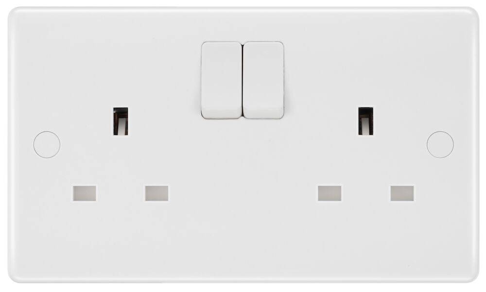 BG Moulded White PVC Double Socket 822DP - The Switch Depot
