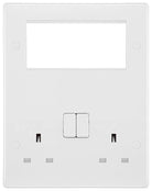 BG Moulded White PVC Double Socket with 4G Euro Plate 822EM4 - The Switch Depot