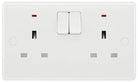 BG Moulded White PVC Double Socket with Neon 826 - The Switch Depot