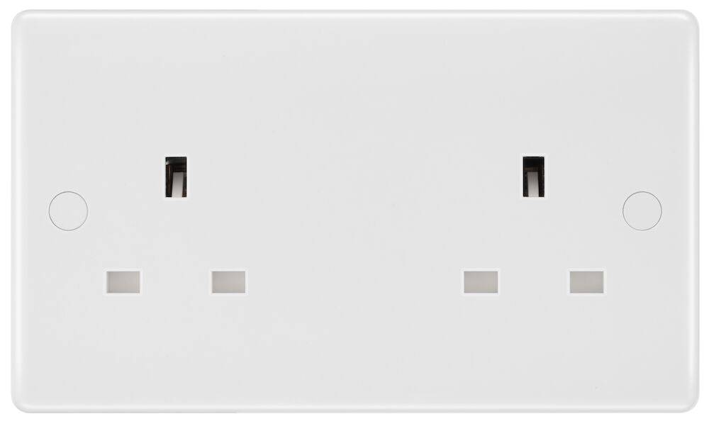 BG Moulded White PVC Unswitched Double Socket 824 | The Switch Depot