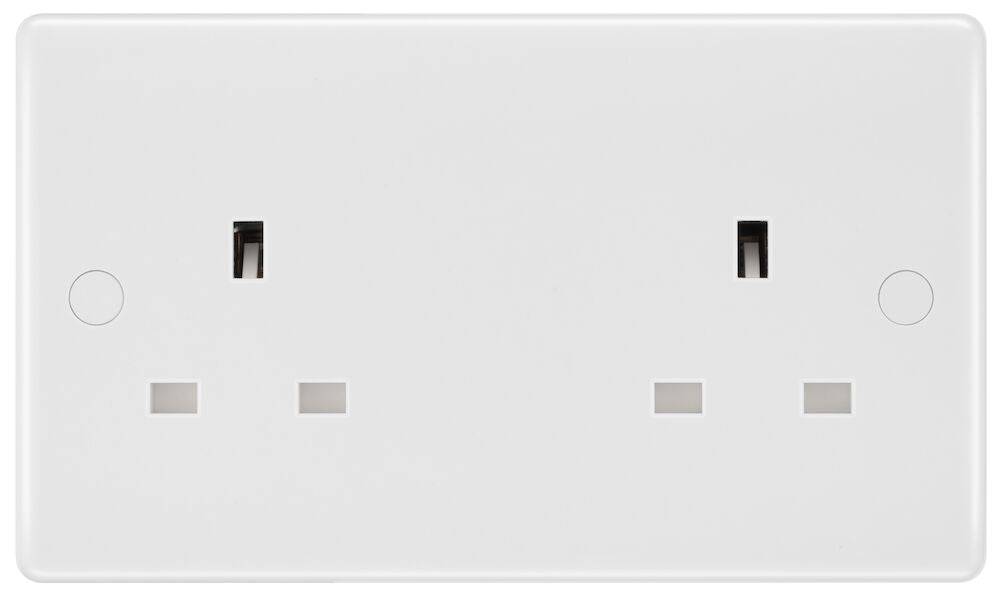 BG Moulded White PVC Unswitched Double Socket 824 - The Switch Depot