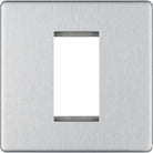 BG Screwless Brushed Steel 1G Euro Plate FBSEMS1 - The Switch Depot