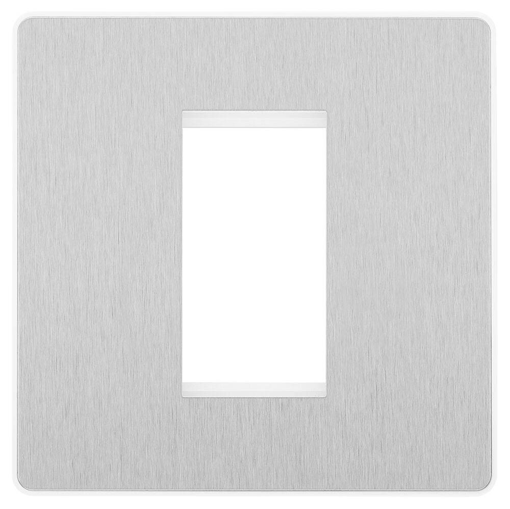 Evolve Polycarbonate Brushed Steel 1G Euro Plate PCDBSEMS1W - The Switch Depot