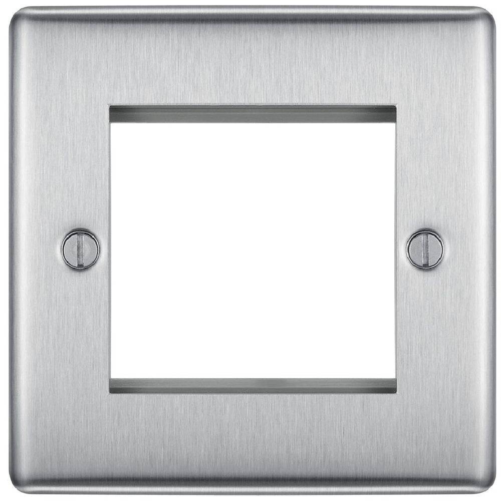 Nexus Metal Brushed Steel 2G Euro Plate NBSEMS2 - The Switch Depot