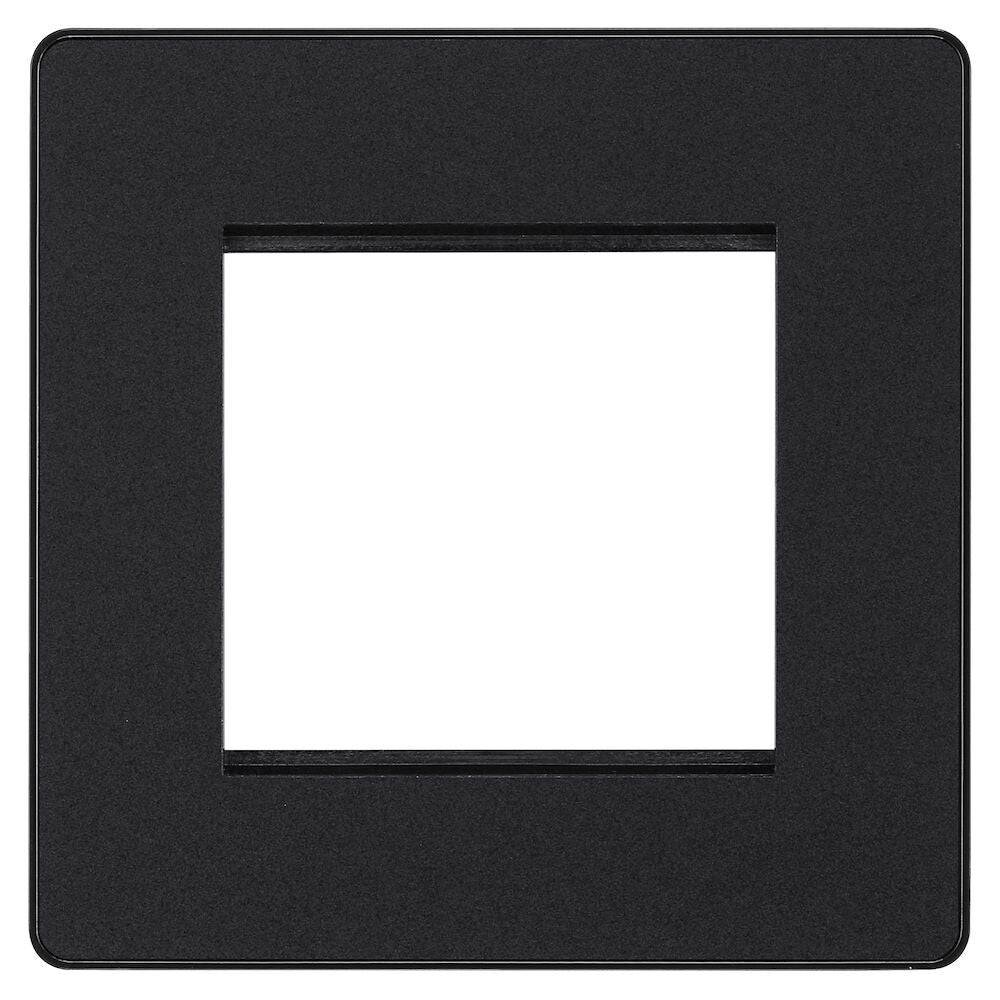 Evolve Polycarbonate Matt Black 2G Euro Plate PCDMBEMS2B - The Switch Depot