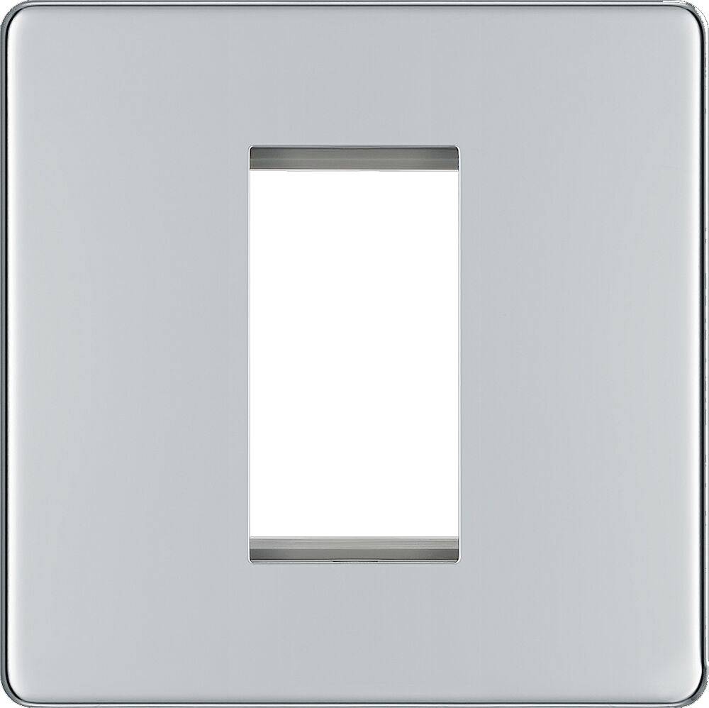 BG Screwless Polished Chrome 1G Euro Plate FPCEMS1 - The Switch Depot