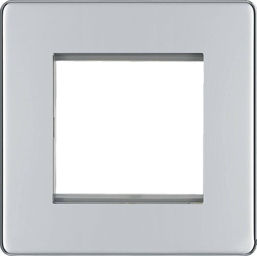 BG Screwless Polished Chrome 2G Euro Plate FPCEMS2 - The Switch Depot