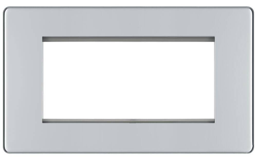 BG Screwless Polished Chrome 4G Euro Plate FPCEMR4 - The Switch Depot