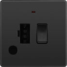Evolve Polycarbonate Black Chrome 13A Switched Spur with Neon and Flex Outlet PCDBC52B - The Switch Depot