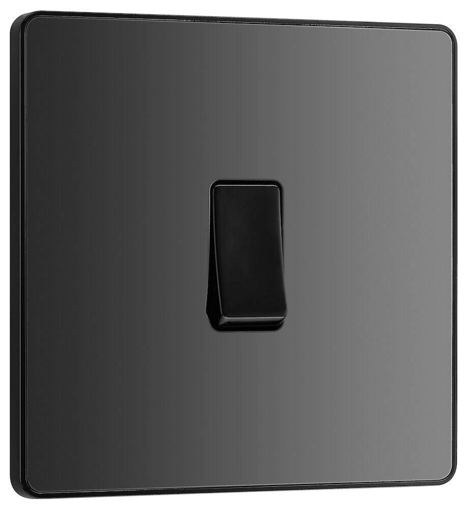 Evolve Polycarbonate Black Chrome 1G Light Switch PCDBC12B - The Switch Depot