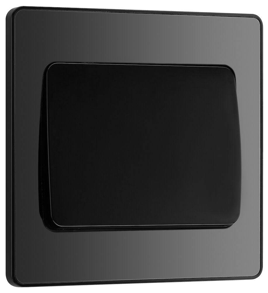 Evolve Polycarbonate Black Chrome 1G Wide Rocker Light Switch PCDBC12WB - The Switch Depot
