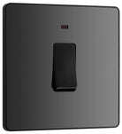 Evolve Polycarbonate Black Chrome 20A Double Pole Switch with Neon PCDBC31B - The Switch Depot